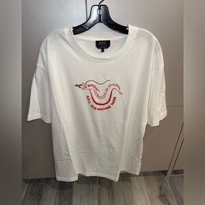 Men’s A.P.C. White T-Shirt W/ Red Graphic Size XXL